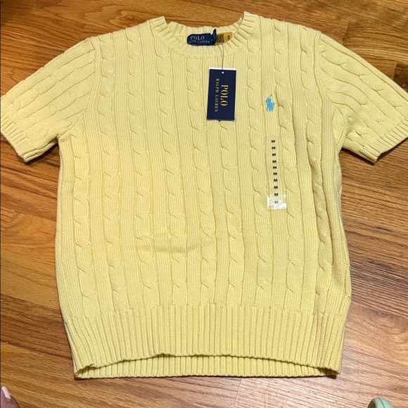 Polo by Ralph Lauren Light Yellow Cable Knit Crewneck Sweater - Picture 1 of 2